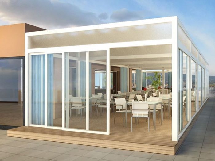 Archisio - Gilles Patrice Arch Todaro - Progetto Pergola di copertura attico hotel yachting palace di marina