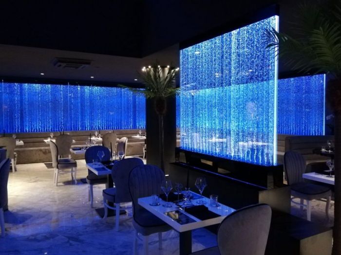 Archisio - Forme Dacqua - Progetto Pareti dacqua con bolle daria ristorante lincontro