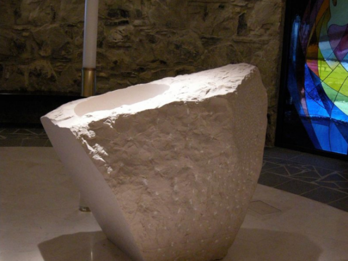 Archisio - Ateliers Romeo - Progetto La chiesa di theotokos a loppiano - fonte battesimale -