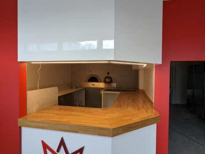 Archisio - Nicola Artuso - Progetto Pizzeria banco di lavoro e banco vendita