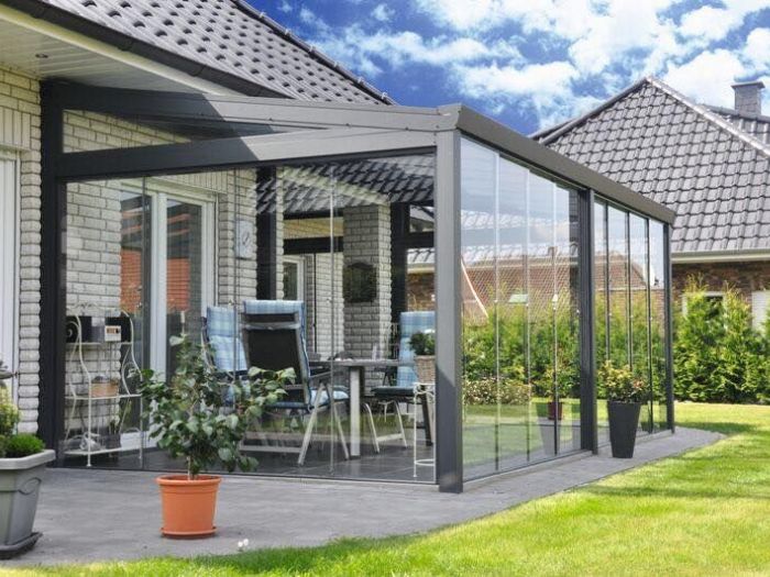 Archisio - Falegnameria Gabrielli - Progetto Strutture in alluminio e coperture in policarbonato o vetro a scelta del cliente