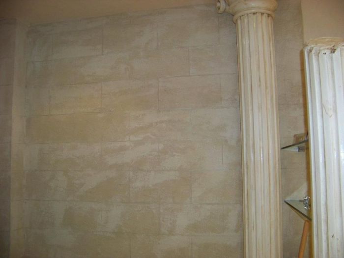 Archisio - Milillo Mario Lavori Edili - Progetto Bagno mosaico arco in pietra e travetti in romano