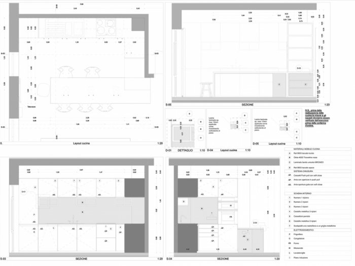 Archisio - Studio Ferretti - Progetto Ristrutturazione appartamento nuova cucina