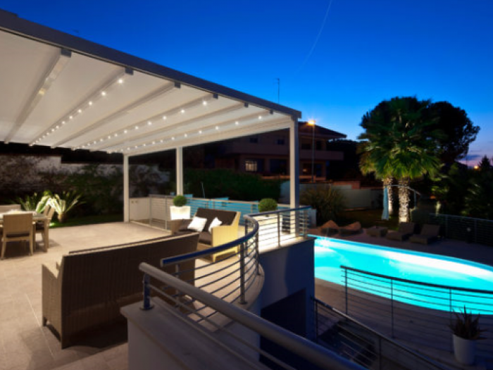 Archisio - Idea Tenda - Progetto Strutture autoportanti addossate pergolati