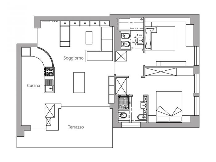 Archisio - Archihouse - Progetto Progettazione interni per un appartamento a roma