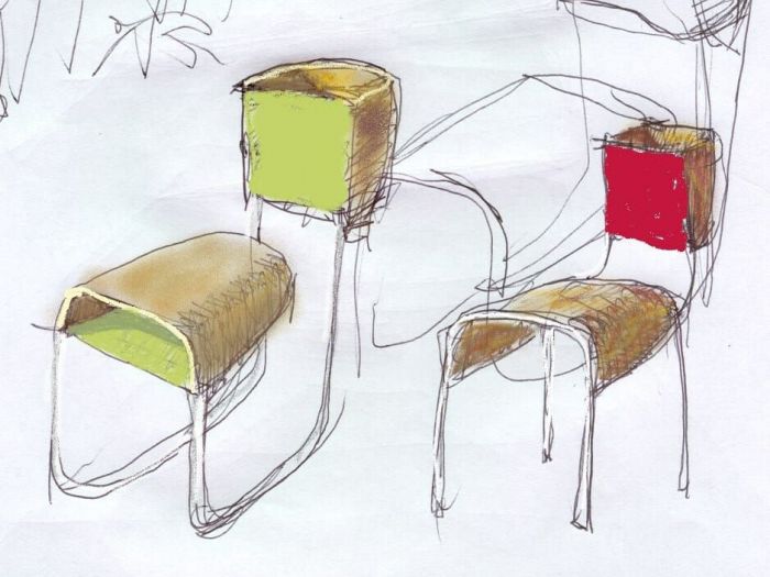 Archisio - Leolab - Progetto Tavolo cav e sedia cestino