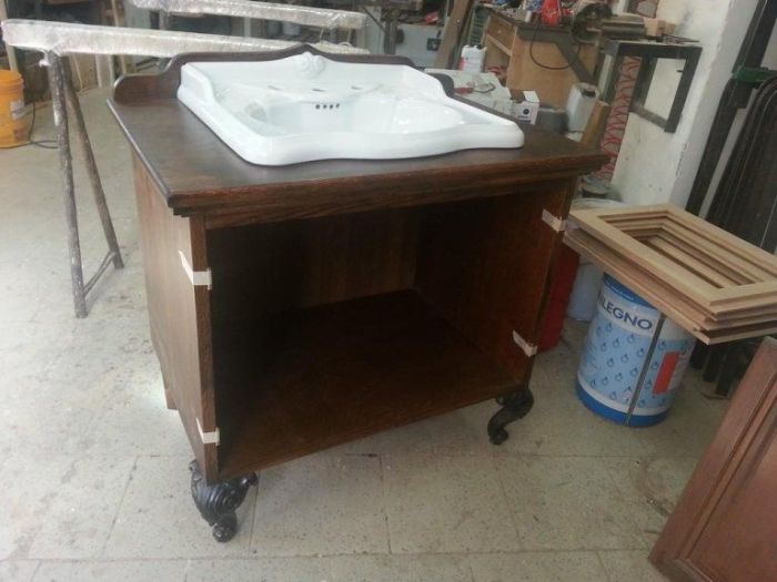 Archisio - Rocco Giunta Ebanista Falegname - Progetto Lavandino in legno