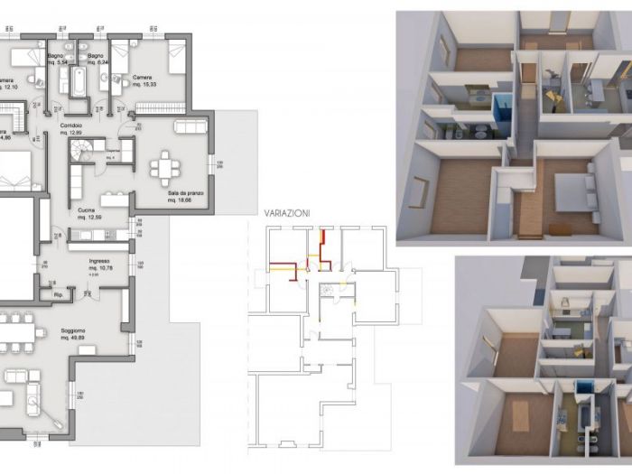 Archisio - Sumisura Architetti - Progetto Ristrutturazione appartamento anni 60