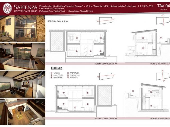 Archisio - Alessia Rinnone - Progetto Casa studio per un architettoartista lago del turano - lazio