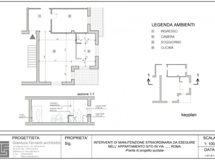Archisio - Gianluca Ferranti - Progetto Soggiorno con cucina a vista