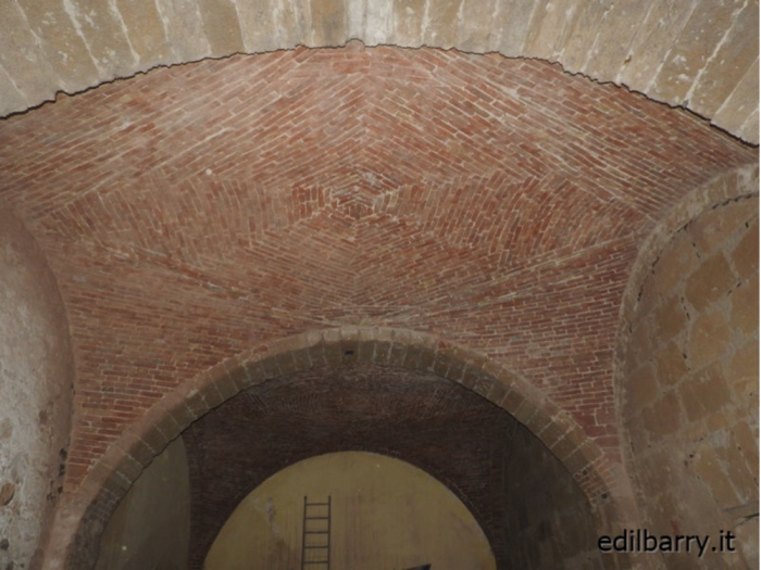 Archisio - Edilbarry - Progetto pulizia volte in cotto e muri in arenaria tramite sabbiatura