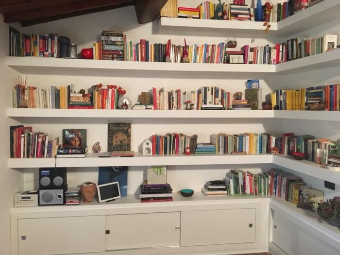 Archisio - Cartongesso Design - Progetto Libreria in cartongesso con ante scorrevoli