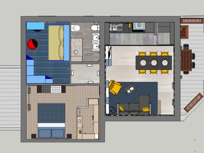 Archisio - Interno 75 - Progetto Tre locali nella provincia milanese