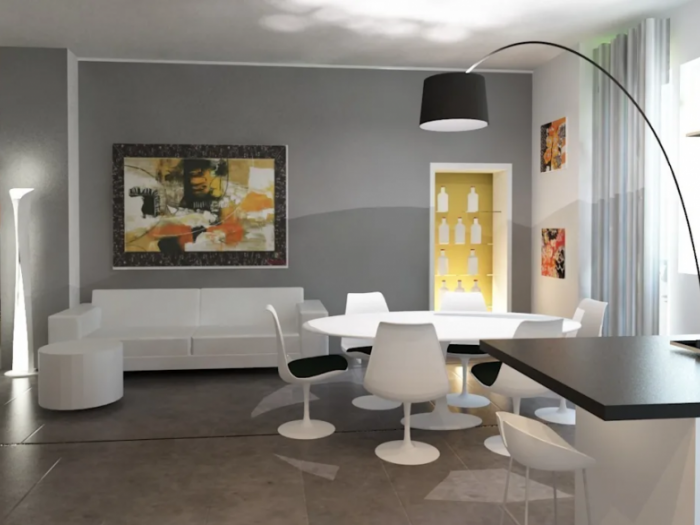Archisio - Azzurra Lorenzetto - Progetto Ridistribuire gli spazi da appartamento anni 60 a moderno con living open space
