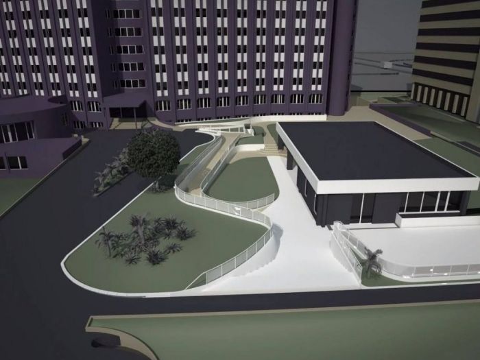 Archisio - Marcello Cal - Progetto Hotel da vinci milano progetto degli esterni del centro congressi hotel da vinci