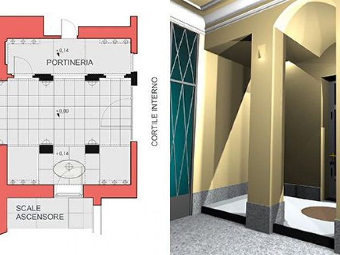 Archisio - Rb Studio - Progetto Atrio in zona arena milano