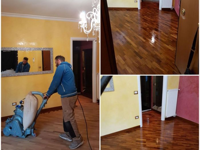 Archisio - Parquettista Roma - Progetto Restauro parquet massello con levigatura e verniciatura
