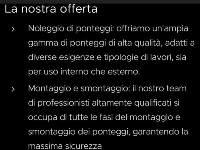 Archisio - Mc Ponteggi srl - Progetto Le nostre offerte