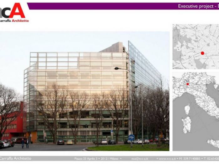 Archisio - Nca Nunzio Carraffa - Progetto Edificio ad uffici via bergognone milano 2001-2002