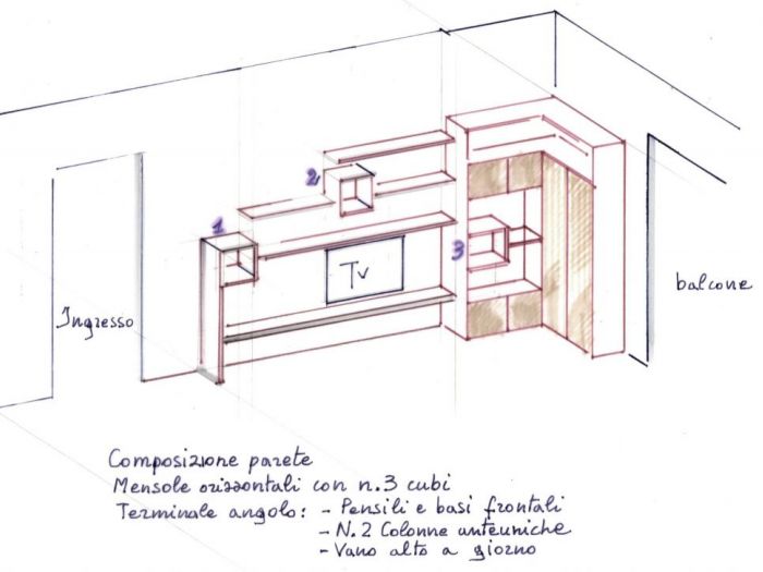 Archisio - Ostuni Giuseppe Pietro - Progetto Arredo abitazione privata