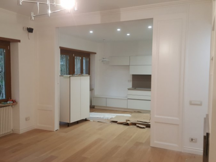 Archisio - Arte Del Legno 86 Snc - Progetto Porta scorrevole a 4 ante con sistema di trascinamento e simmetria