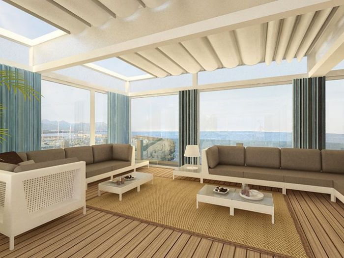 Archisio - Gilles Patrice Arch Todaro - Progetto Pergola di copertura attico hotel yachting palace di marina