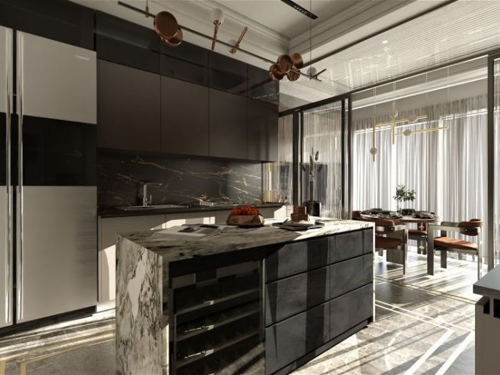 Archisio - Marika Forchia - Progetto Render progetto cucina e zona pranzo di un mio cliente architetto