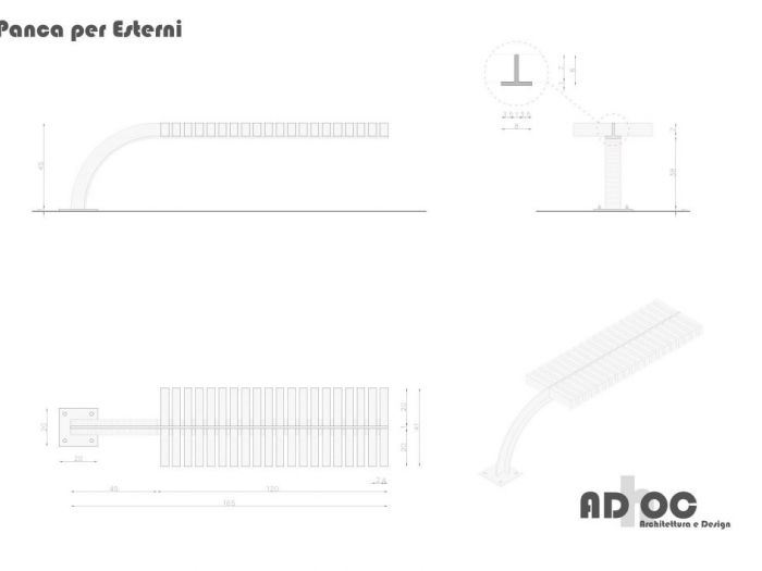 Archisio - Guido Curreri - Progetto Design panca per esterni