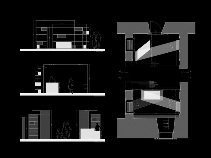 Archisio - Bicuadro - Progetto Bookshop electa accademia di francia villa medici