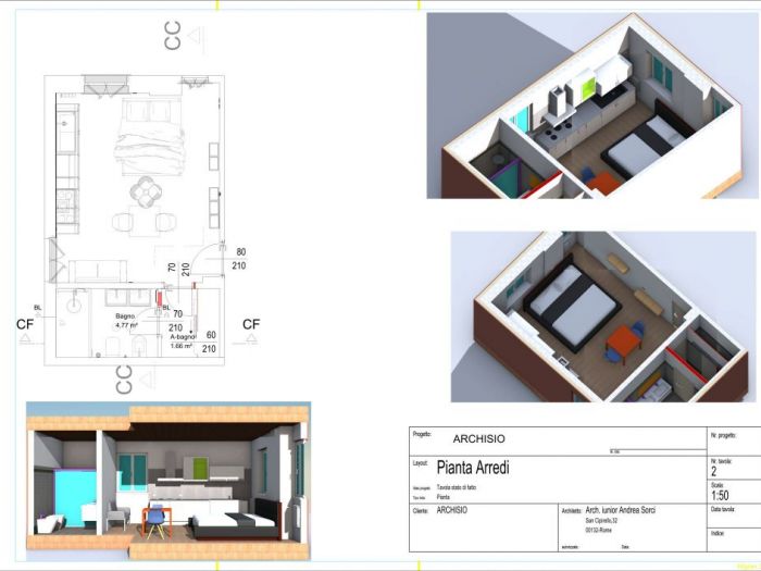 Archisio - Andrea Sorci Natural Living - Progetto Progetto di ristrutturazione di un monolocale bo