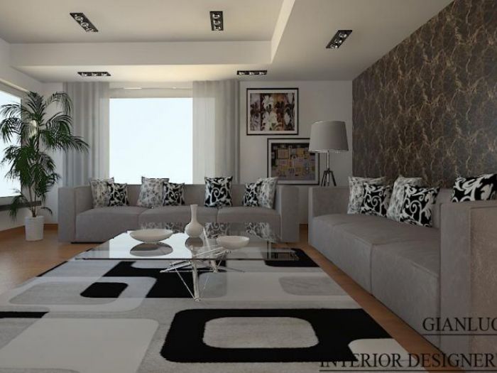 Archisio - Gianluca Contrada - Progetto Render di progetto arredamento salotto abitazione privata