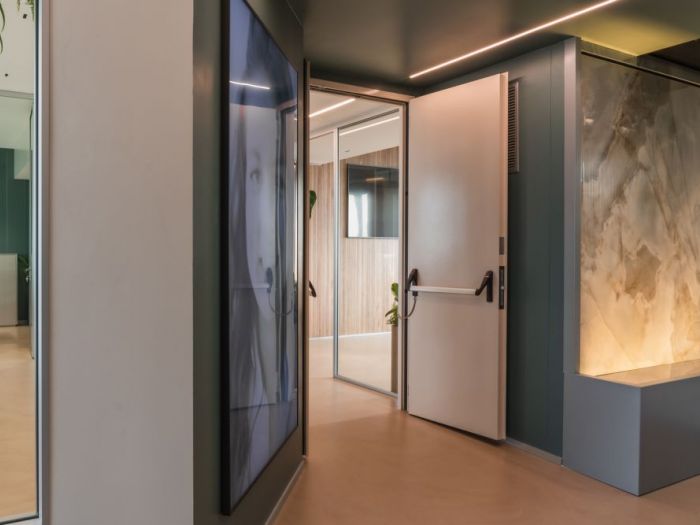 Archisio - Forme Dacqua - Progetto Parete dacqua da interni clinica dentale cappellin torino