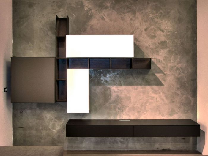 Archisio - Sergio Di Nisio - Progetto Arredo pareti con mensole e librerie su misura