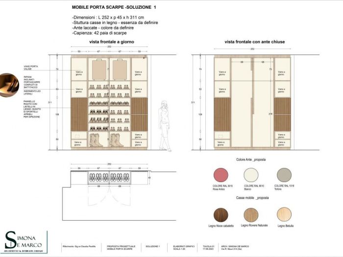 Archisio - Simona De Marco - Progetto Progetto per la realizzazione di mobile contenitore su misura