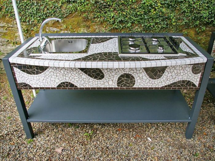 Archisio - Il Fauno Mosaici - Progetto Cucine per esterno