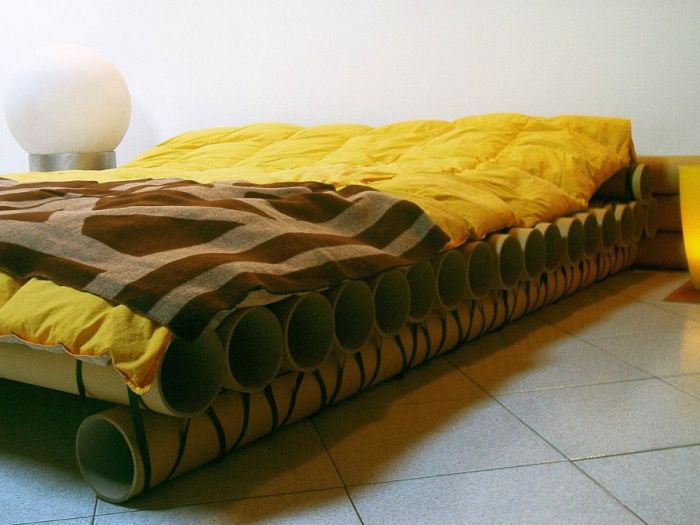 Archisio - Luxurysign - Progetto Tubed letto ecosostenibile realizzato con tubi di carta