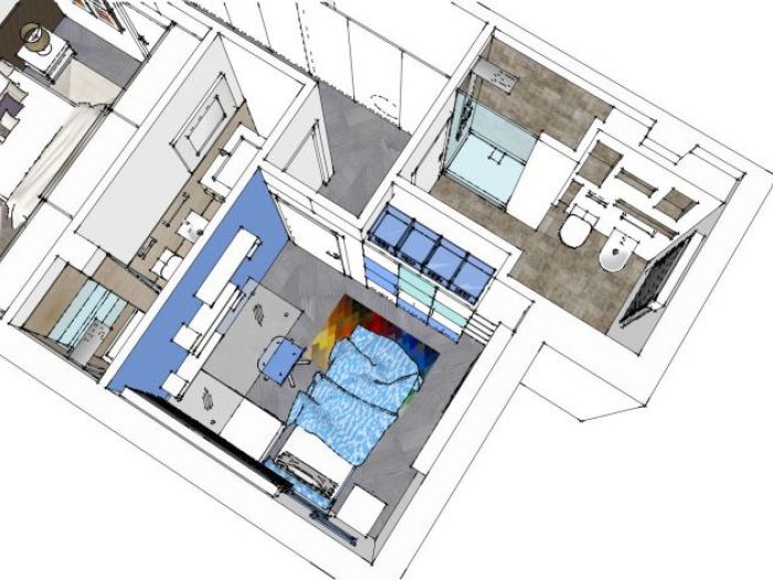 Archisio - Cristina Colombini - Progetto Un appartamento per tre