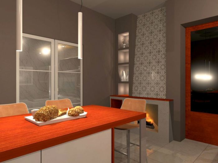 Archisio - Simona De Marco - Progetto Villa unifamiliare progetto di arredo zona cucina living e bagno