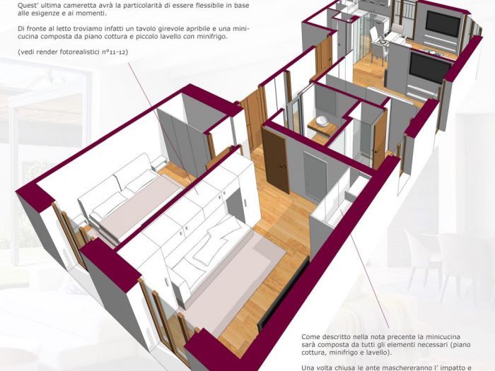 Archisio - Mc Rendering Solution - Progetto una casa su due livelli trasformabile nel tempo