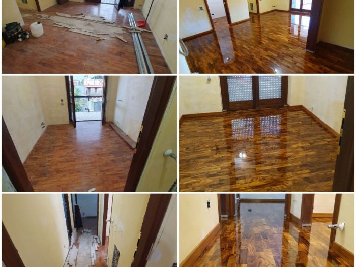 Archisio - Parquettista Roma - Progetto Restauro parquet massello con levigatura e verniciatura
