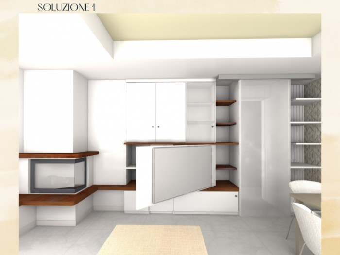 Archisio - Maria Pia Giacoia - Progetto Progetto di una parete attrezzata su misura