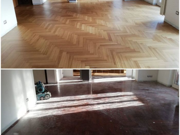 Archisio - Parquettista Roma - Progetto Schiaritura parquet massello iroko