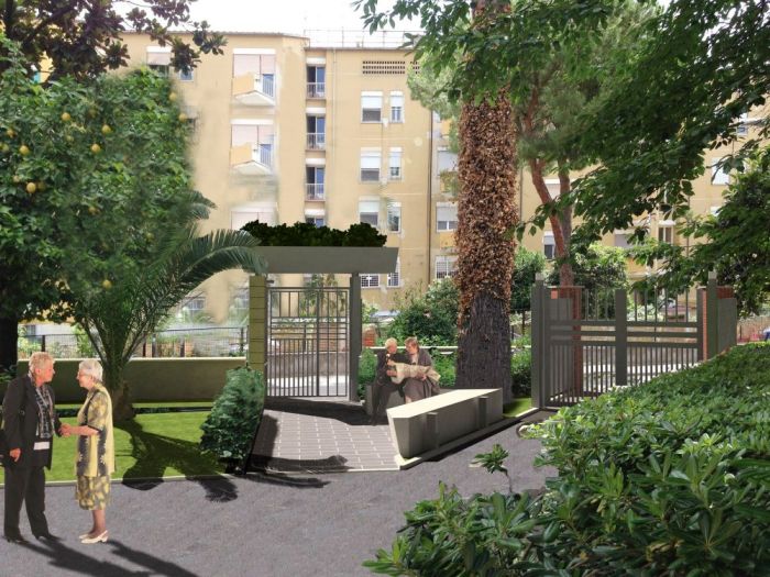 Archisio - Aldo Canepone - Progetto Nuovo ingresso pedonale e carrabile in area verde ed a parcheggio di un complesso condominiale per abitazioni ina casa