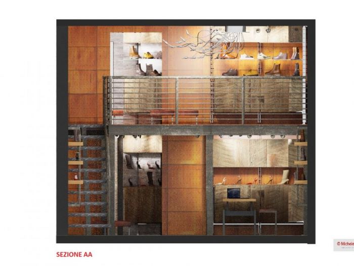 Archisio - Michele Mele - Progetto Negozio stile industrial-vintage