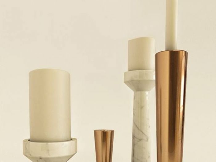 Archisio - Data Design And Architecture - Progetto Candelabri carrara e rame satinato