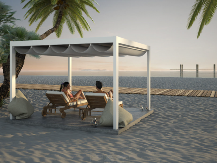 Archisio - Idea Tenda - Progetto Strutture autoportanti addossate pergolati