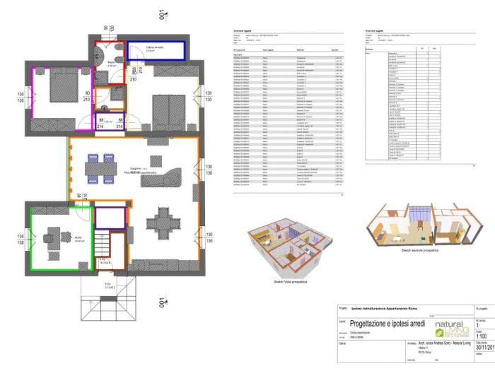 Archisio - Andrea Sorci Natural Living - Progetto Ristrutturazione appartamento roma