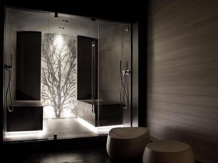 Archisio - Solaris Acqua Sport Srl - Progetto Wellness -sauna finlndese bagno di vaporedocce hammam