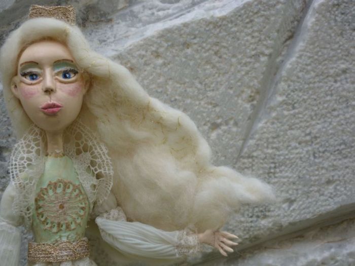 Archisio - Pupillae Art Dolls - Progetto Paper clay dolls the white queen