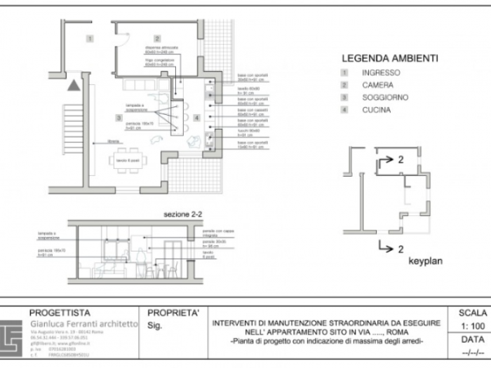 Archisio - Gianluca Ferranti - Progetto Soggiorno con cucina a vista